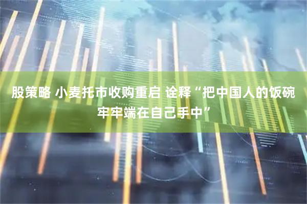 股策略 小麦托市收购重启 诠释“把中国人的饭碗牢牢端在自己手中”